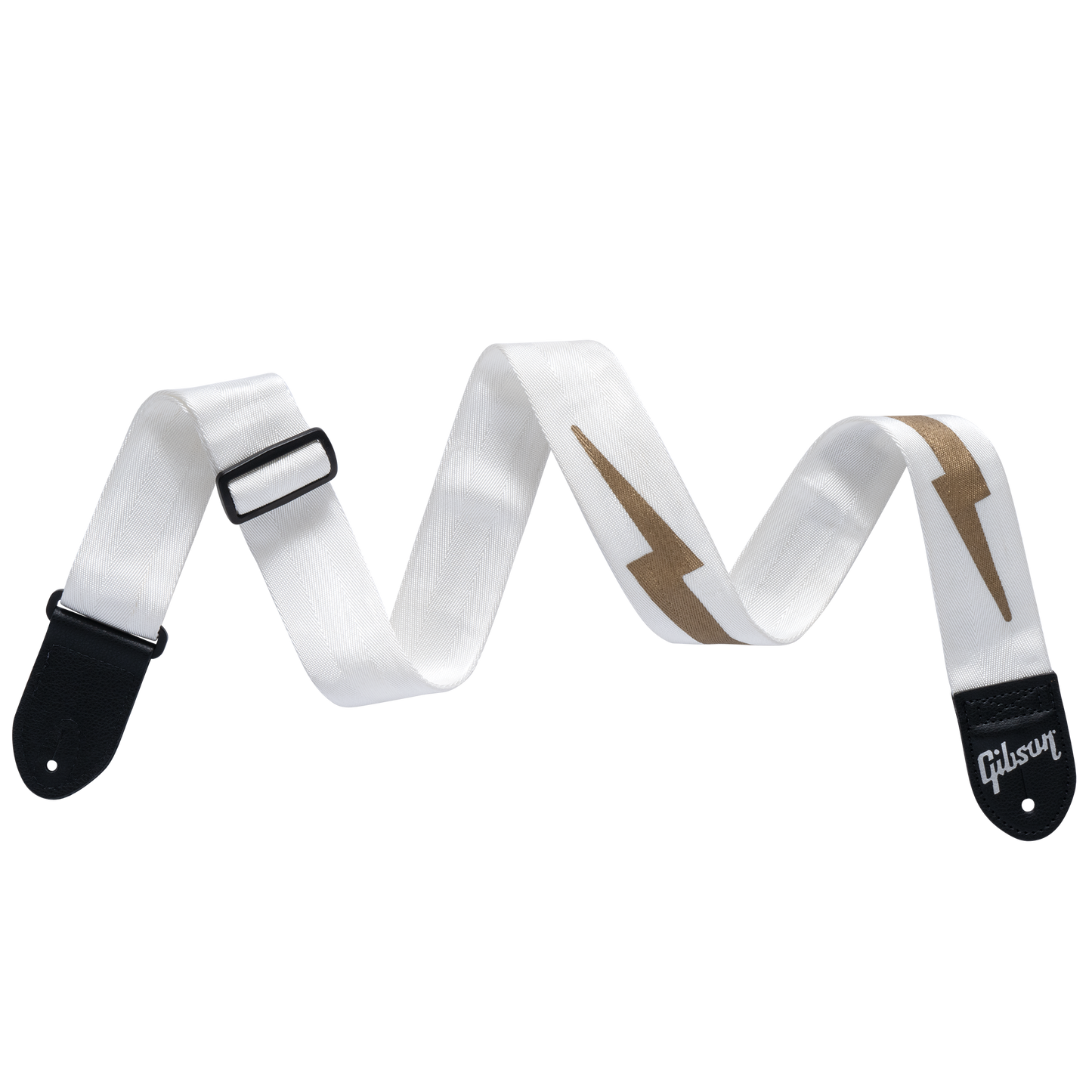 Gibson The Lightning Bolt Seatbelt, White Strap Gibson