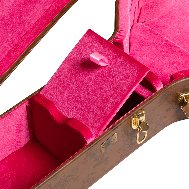 Lifton Historic Hardshell Case, SJ-200, Brown/Pink Hardshell Case Lifton