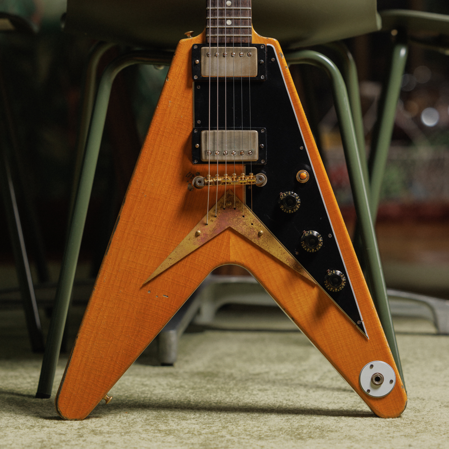 Gibson Custom Joe Bonamassa "Amos" 1958 Flying V Collector's Edition, Antique Natural Electric Guitar Gibson Custom
