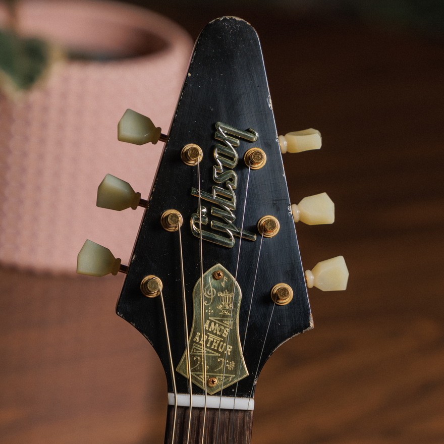 Gibson Custom Joe Bonamassa "Amos" 1958 Flying V Collector's Edition, Antique Natural Electric Guitar Gibson Custom