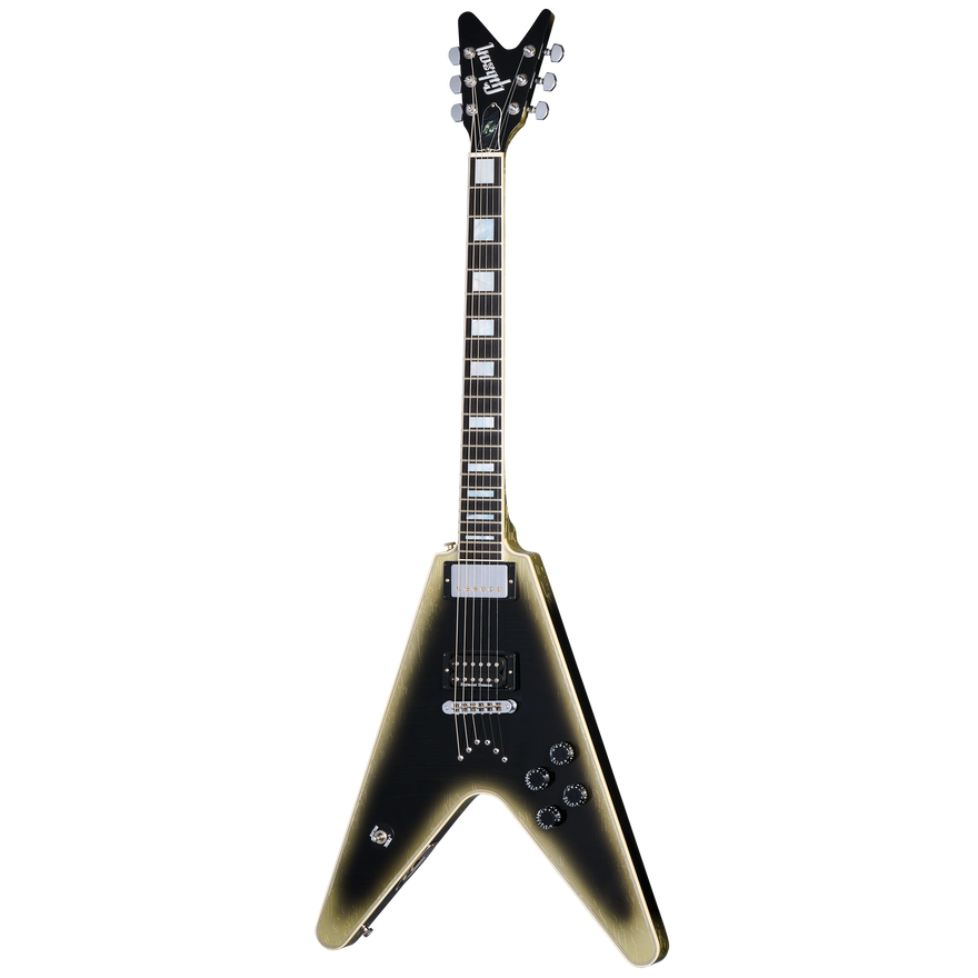 Gibson Custom Adam Jones Flying V Collector's Edition, Reverse Antique Silverburst Electric Guitar Gibson Custom