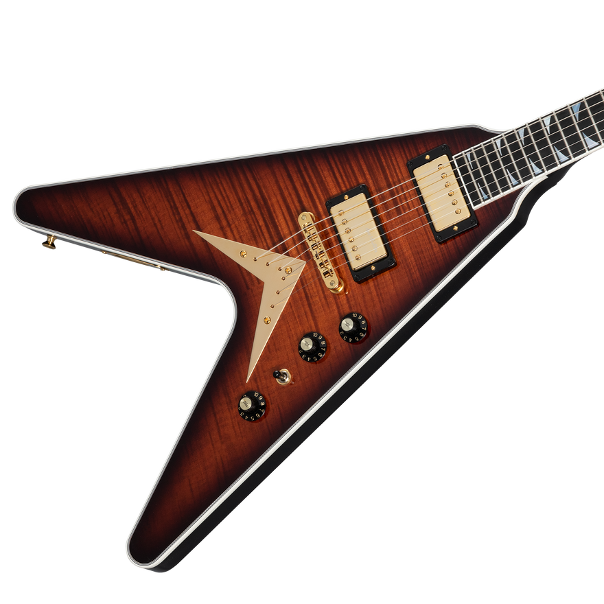 Gibson Custom Dave Mustaine Flying V EXP Limited Edition, Red Amber Burst Electric Guitar Gibson Custom