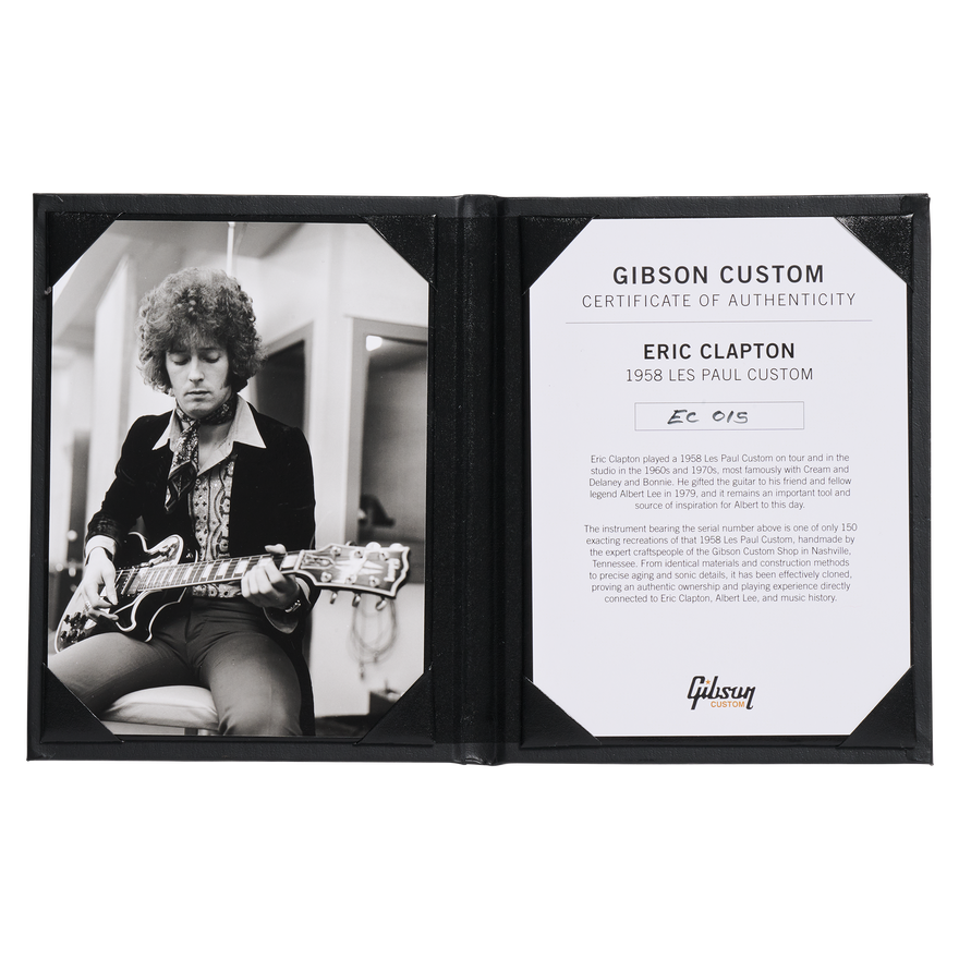 Gibson Custom Eric Clapton 1958 Les Paul Custom, Ebony Electric Guitar Gibson Custom