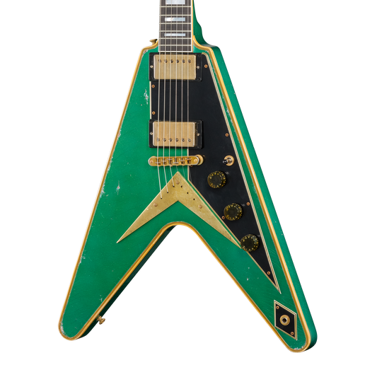 Gibson Custom LE Flying V Custom, Heavy Aged, Teal Sparkle Electric Guitar Gibson Custom