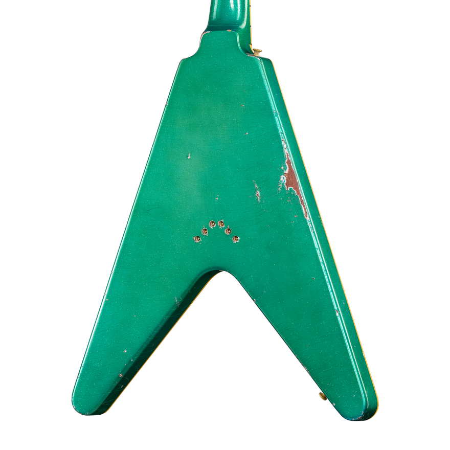 Gibson Custom LE Flying V Custom, Heavy Aged, Teal Sparkle Electric Guitar Gibson Custom
