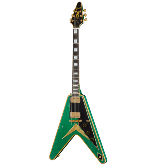 Gibson Custom LE Flying V Custom, Heavy Aged, Teal Sparkle Electric Guitar Gibson Custom