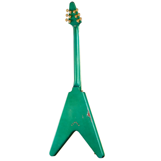 Gibson Custom LE Flying V Custom, Heavy Aged, Teal Sparkle Electric Guitar Gibson Custom