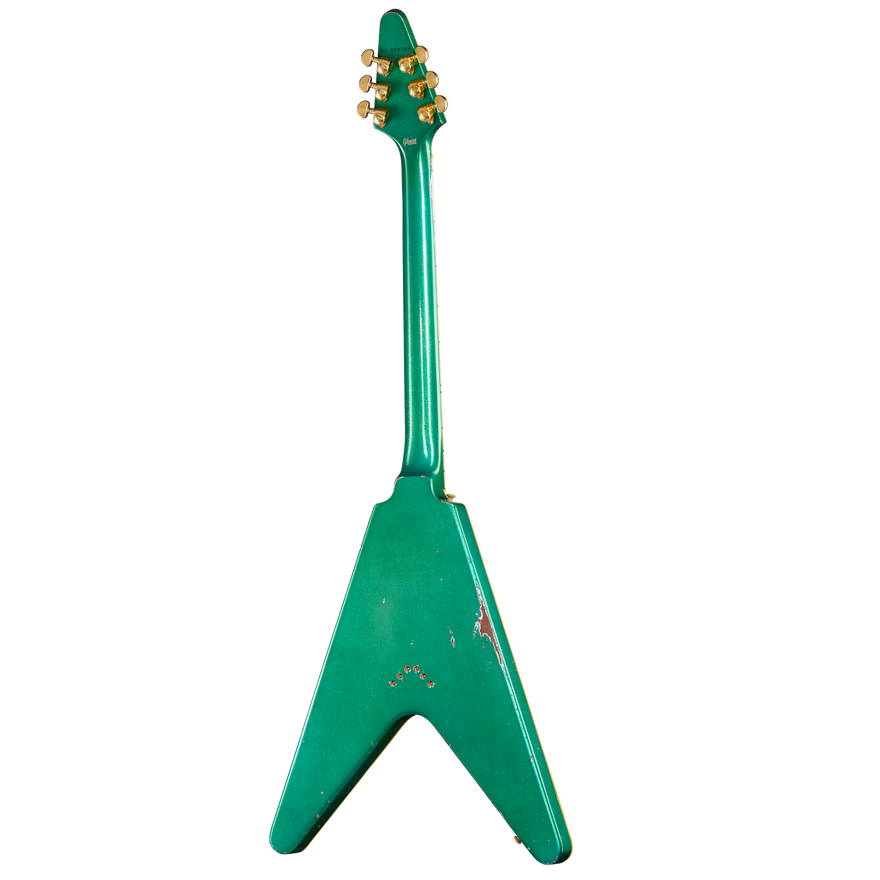 Gibson Custom LE Flying V Custom, Heavy Aged, Teal Sparkle Electric Guitar Gibson Custom