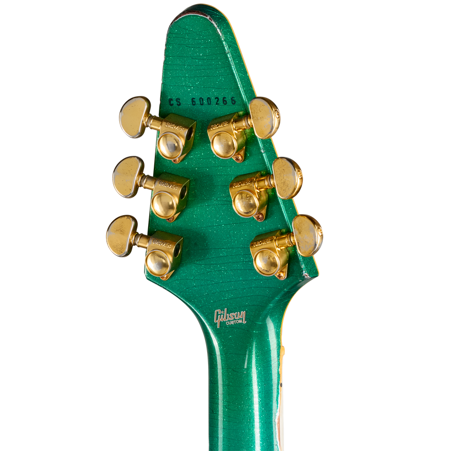 Gibson Custom LE Flying V Custom, Heavy Aged, Teal Sparkle Electric Guitar Gibson Custom