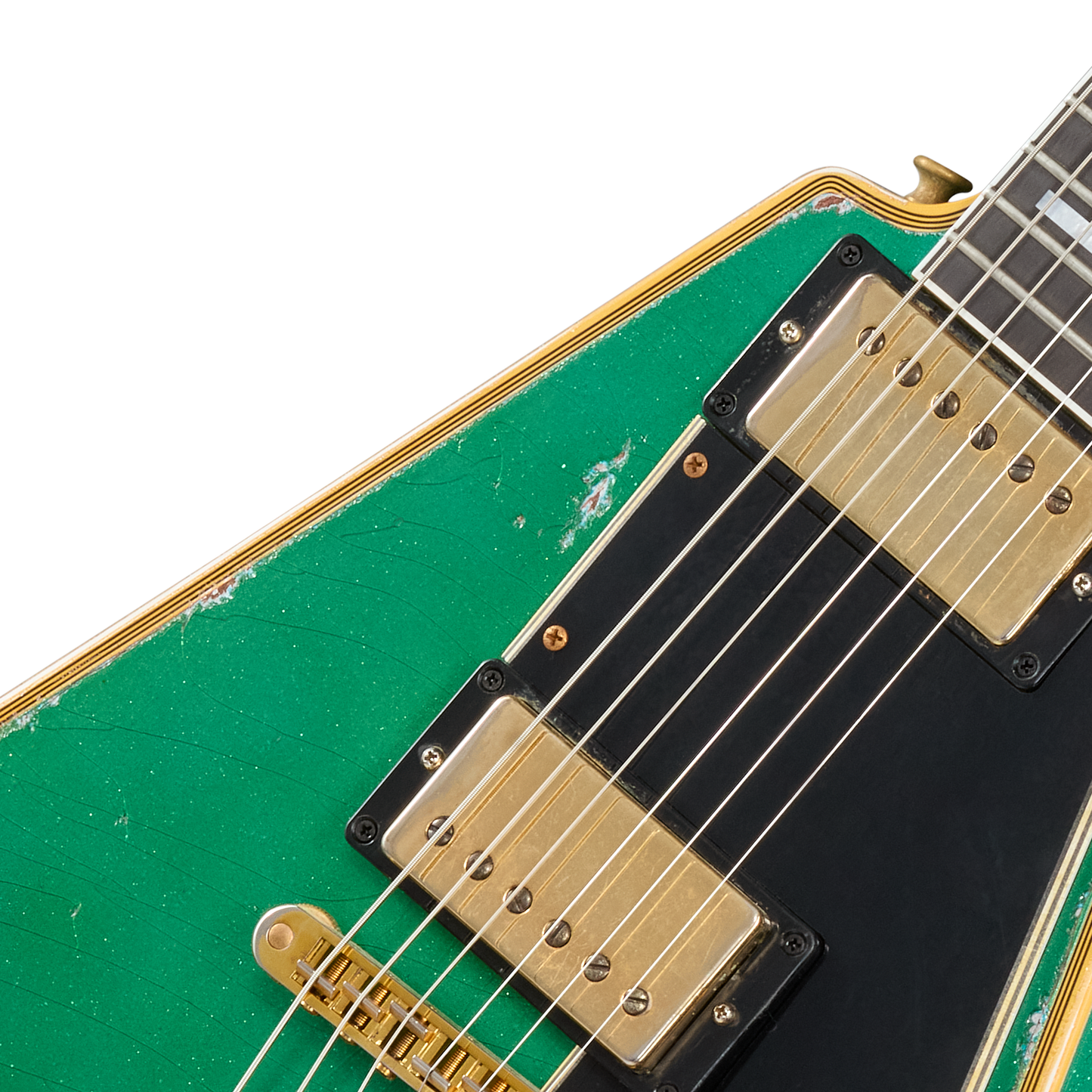 Gibson Custom LE Flying V Custom, Heavy Aged, Teal Sparkle Electric Guitar Gibson Custom