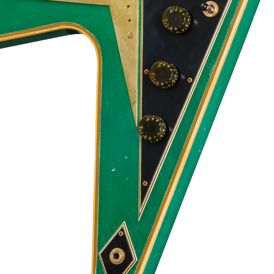 Gibson Custom LE Flying V Custom, Heavy Aged, Teal Sparkle Electric Guitar Gibson Custom