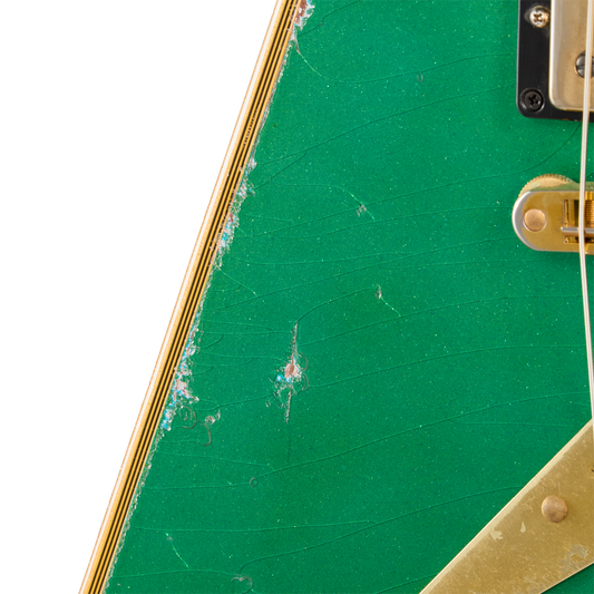 Gibson Custom LE Flying V Custom, Heavy Aged, Teal Sparkle Electric Guitar Gibson Custom