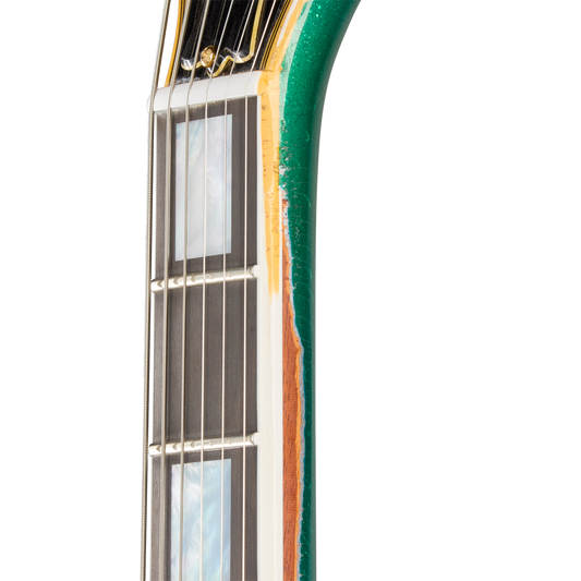 Gibson Custom LE Flying V Custom, Heavy Aged, Teal Sparkle Electric Guitar Gibson Custom