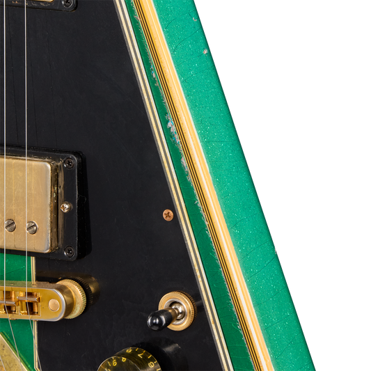 Gibson Custom LE Flying V Custom, Heavy Aged, Teal Sparkle Electric Guitar Gibson Custom