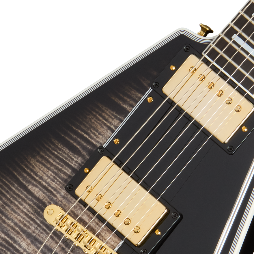 Gibson Custom Flying V Custom Figured Top, Cobra Burst Electric Guitar Gibson Custom