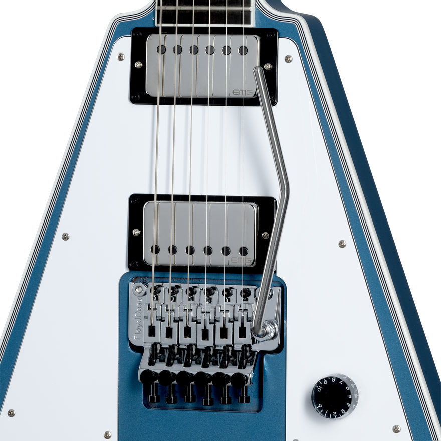 Gibson Custom Richie Faulkner Flying V Custom, Pelham Blue Electric Guitar Gibson Custom