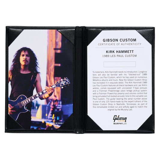 Gibson Custom Kirk Hammett 1989 Les Paul Custom, Ebony Electric Guitar Gibson Custom