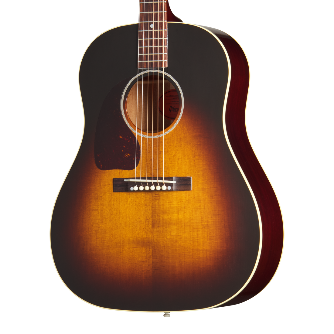 Gibson Custom 1942 Banner J-45 Reissue, Left-Handed, Vintage Sunburst Acoustic Guitar Gibson Custom
