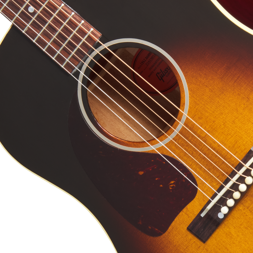 Gibson Custom 1942 Banner J-45 Reissue, Left-Handed, Vintage Sunburst Acoustic Guitar Gibson Custom