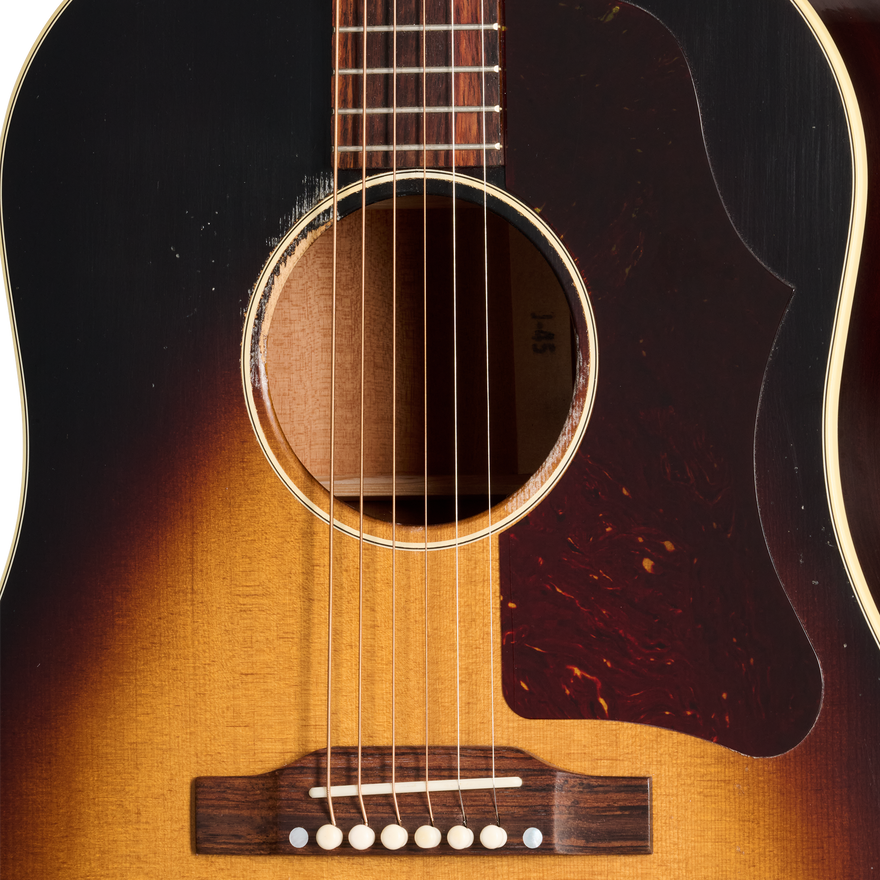 Gibson Custom 1955 J-45 Reissue, Light Aged, Vintage Sunburst Acoustic Guitar Gibson Custom