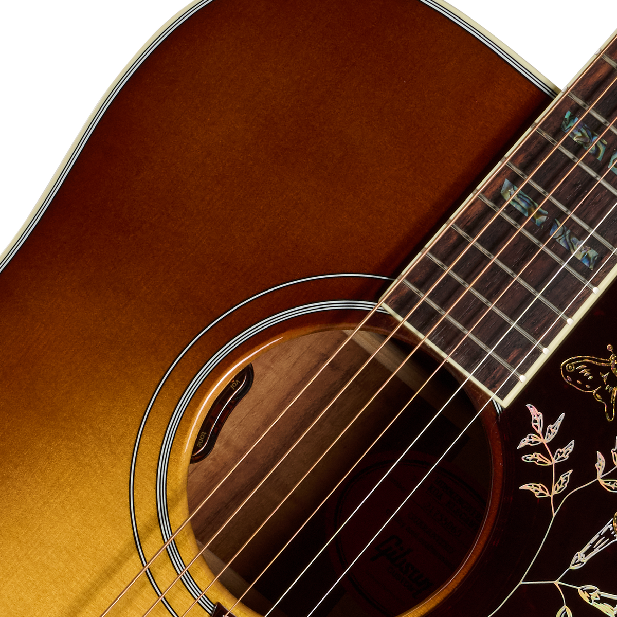 Gibson Custom Hummingbird Elegant Koa, Honey Burst Acoustic Guitar Gibson Custom