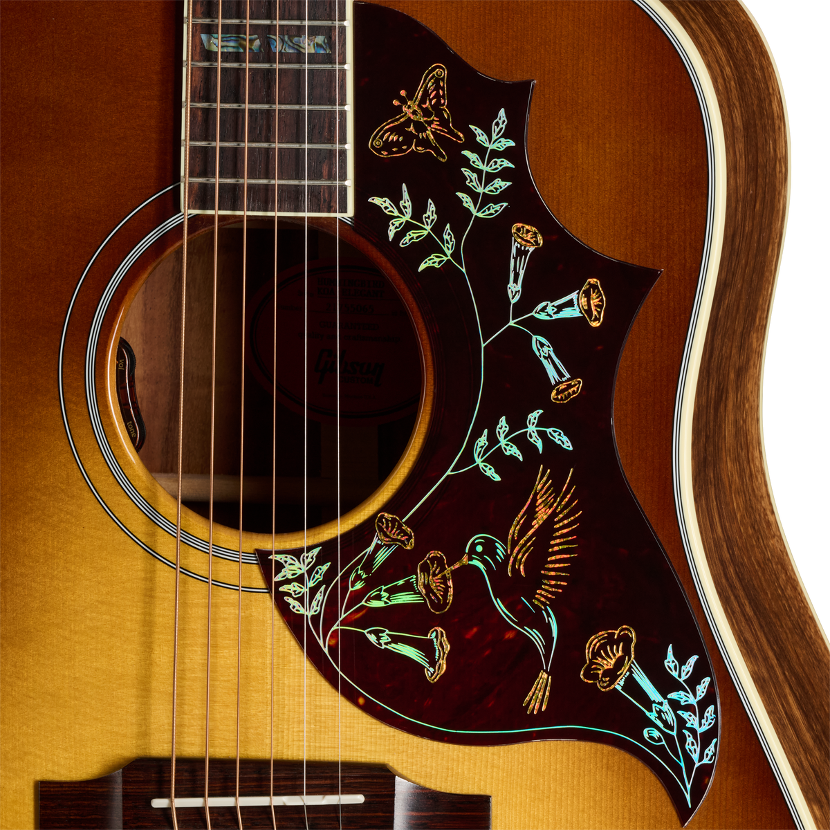 Gibson Custom Hummingbird Elegant Koa, Honey Burst Acoustic Guitar Gibson Custom