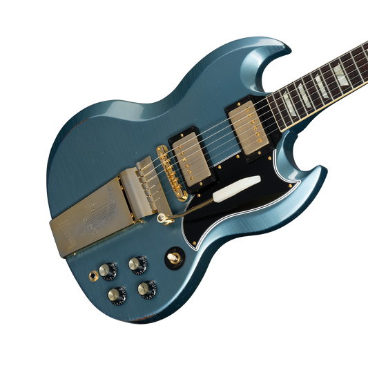 Gibson Custom 1964 SG Standard Reissue with Maestro, Light Aged, Antique Pelham Blue Electric Guitar Gibson Custom