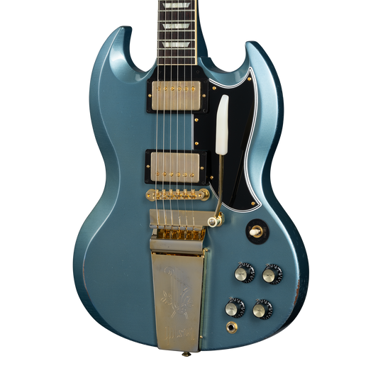Gibson Custom 1964 SG Standard Reissue with Maestro, Light Aged, Antique Pelham Blue Electric Guitar Gibson Custom