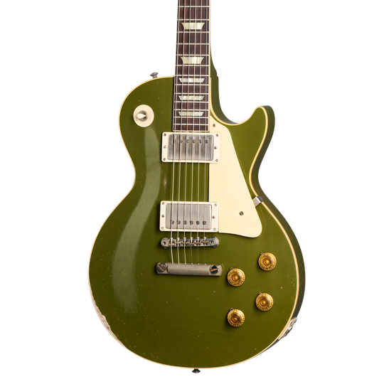 Gibson Custom 1958 Les Paul Standard, Heavy Aged, Olive Drab Electric Guitar Gibson Custom