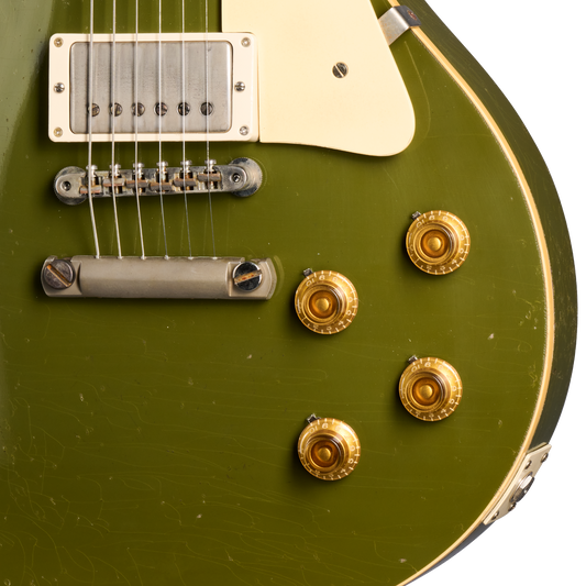Gibson Custom 1958 Les Paul Standard, Heavy Aged, Olive Drab Electric Guitar Gibson Custom