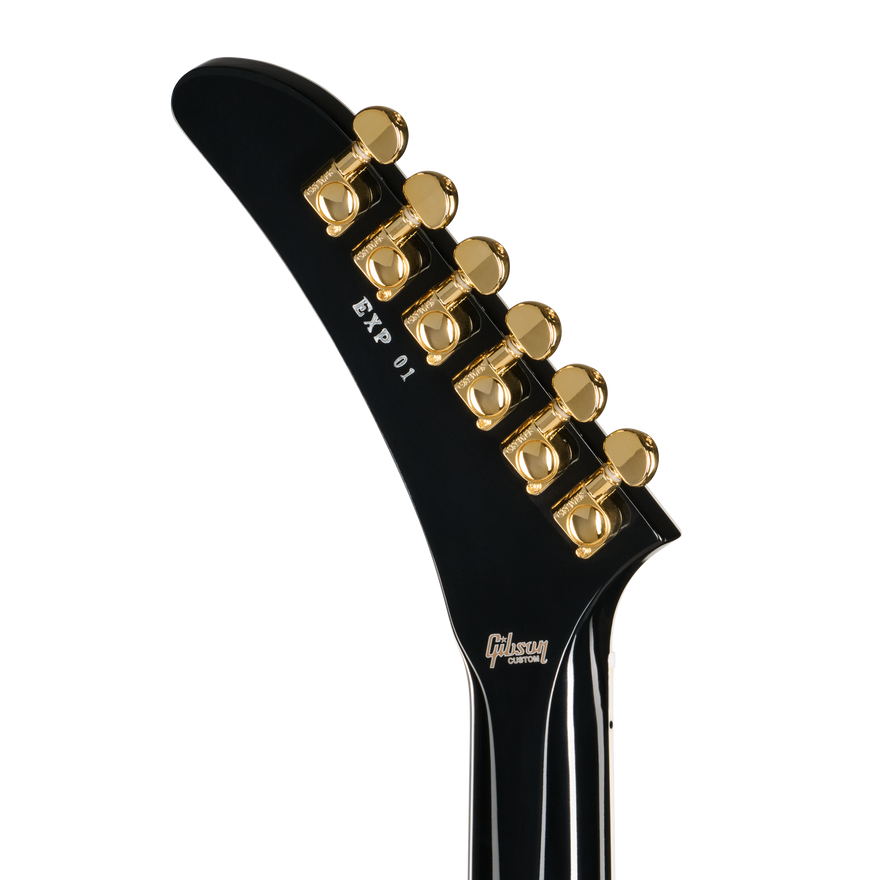 Gibson Custom Explorer Custom with Bound Headstock, Gloss, Ebony Electric Guitar Gibson Custom