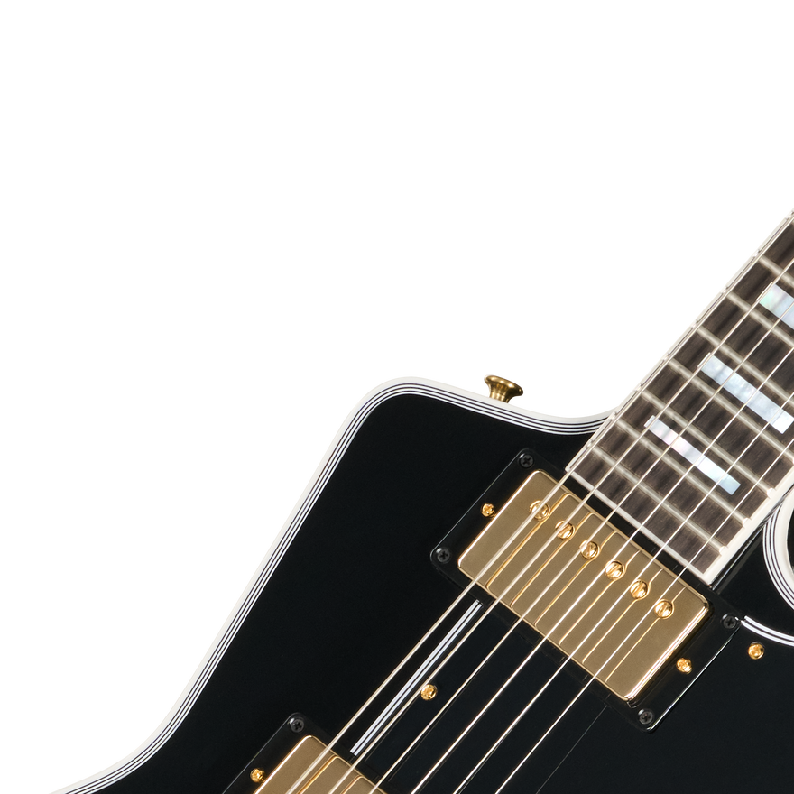 Gibson Custom Explorer Custom with Bound Headstock, Gloss, Ebony Electric Guitar Gibson Custom