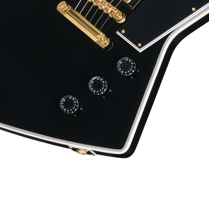 Gibson Custom Explorer Custom with Bound Headstock, Gloss, Ebony Electric Guitar Gibson Custom
