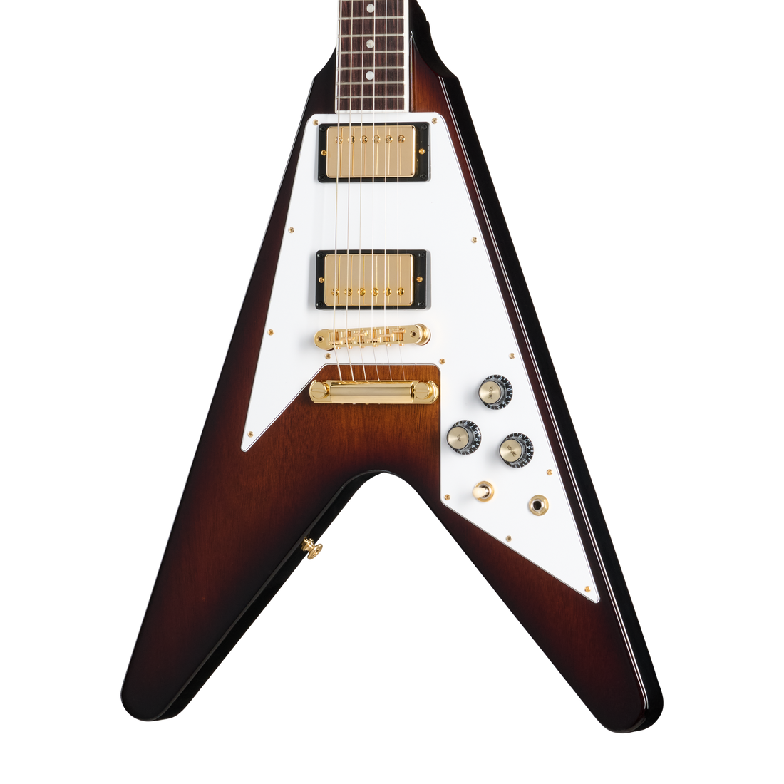 Gibson Flying V 70s with Gold Hardware, Vintage Sunburst, Exclusive Electric Guitar Gibson