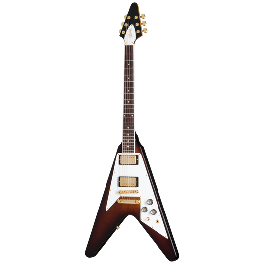 Gibson Flying V 70s with Gold Hardware, Vintage Sunburst, Exclusive Electric Guitar Gibson