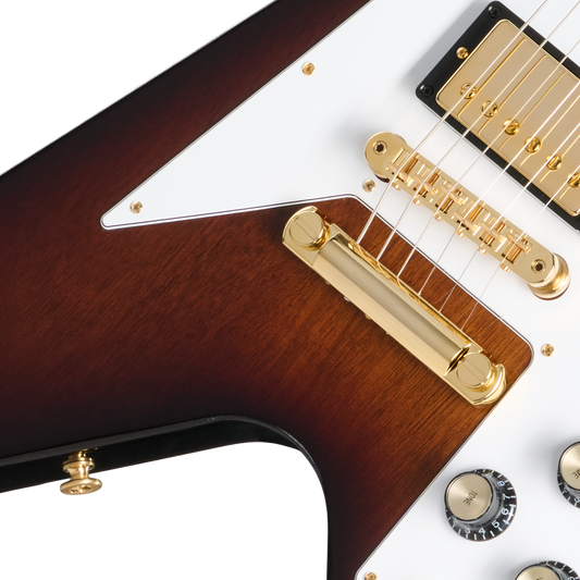 Gibson Flying V 70s with Gold Hardware, Vintage Sunburst, Exclusive Electric Guitar Gibson