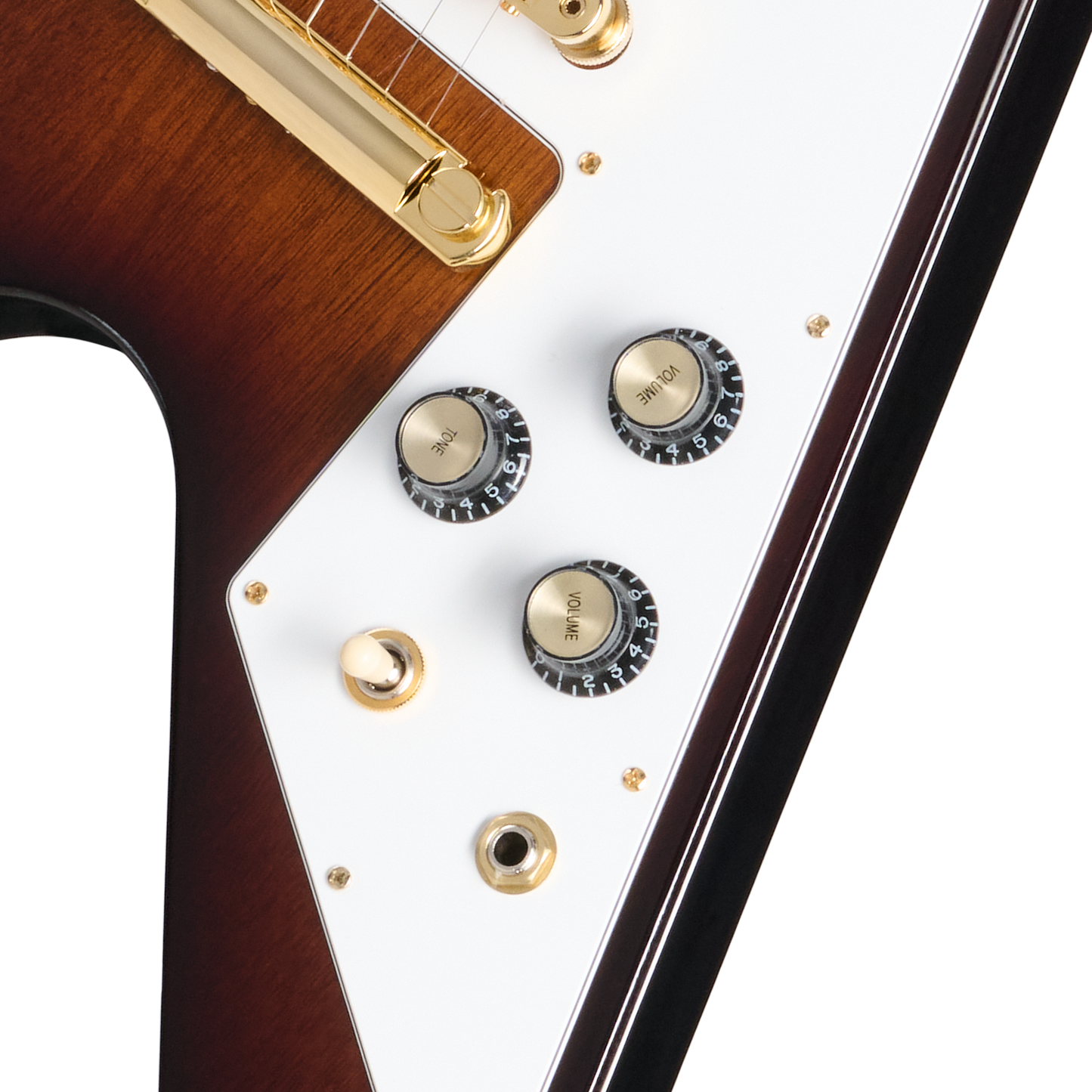 Gibson Flying V 70s with Gold Hardware, Vintage Sunburst, Exclusive Electric Guitar Gibson