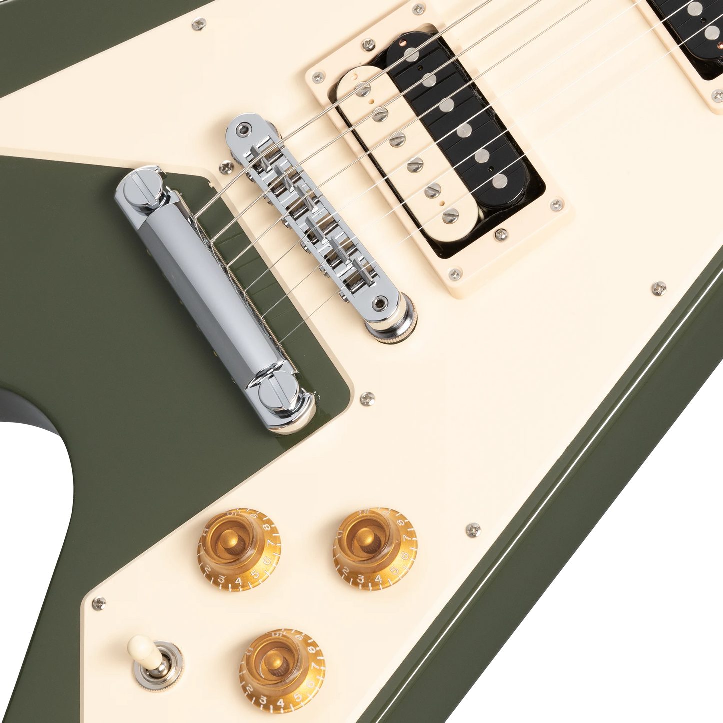 Gibson Flying V 70s, Olive Drab Electric Guitar Gibson