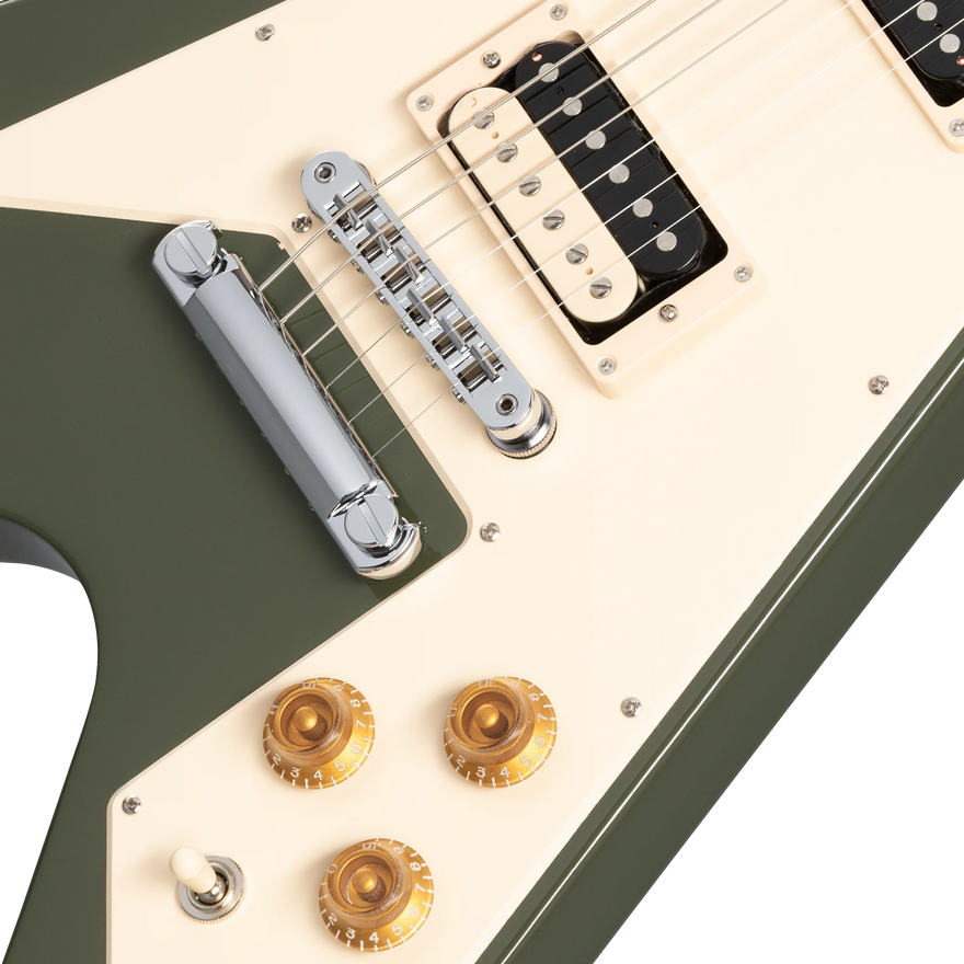 Gibson Flying V 70s, Olive Drab Electric Guitar Gibson