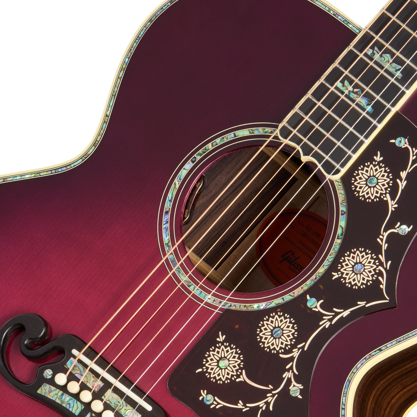 Gibson Custom Select SJ-200 Standard 3-Piece Back, Merlot Burst Acoustic Guitar Gibson Custom