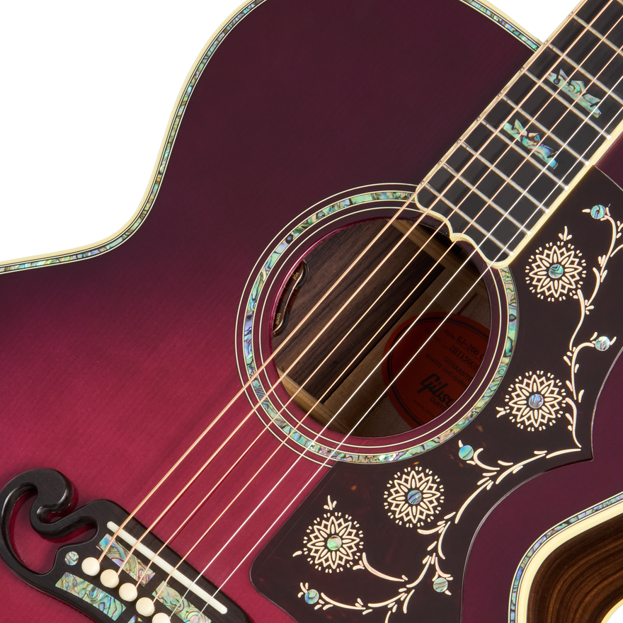 Gibson Custom Select SJ-200 Standard 3-Piece Back, Merlot Burst Acoustic Guitar Gibson Custom