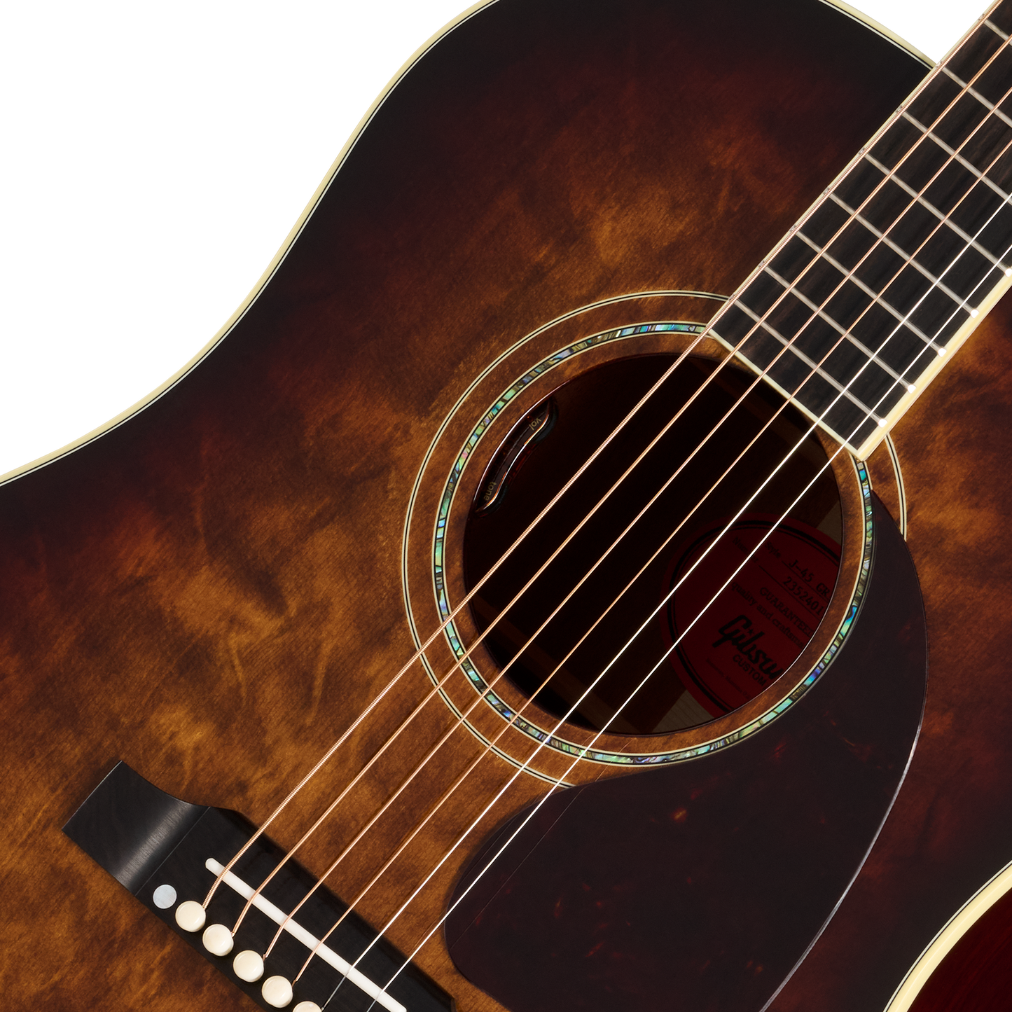 Gibson Custom J-45 Standard, Grizzly Burst Acoustic Guitar Gibson Custom