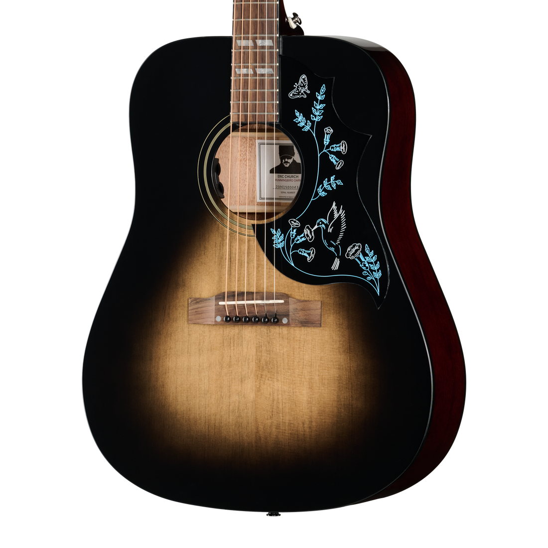 Epiphone Eric Church Hummingbird Dark, Cobra Burst Acoustic Guitar Epiphone