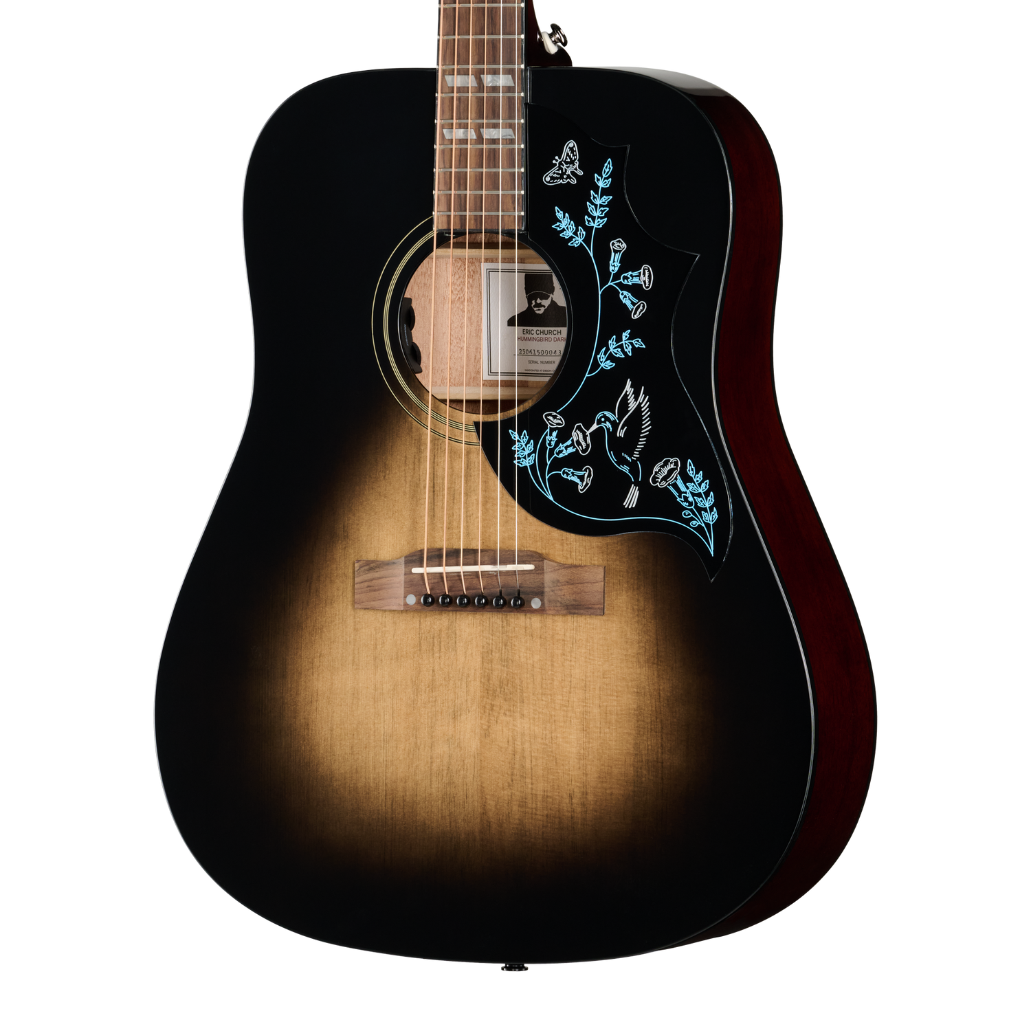 Epiphone Eric Church Hummingbird Dark, Cobra Burst Acoustic Guitar Epiphone
