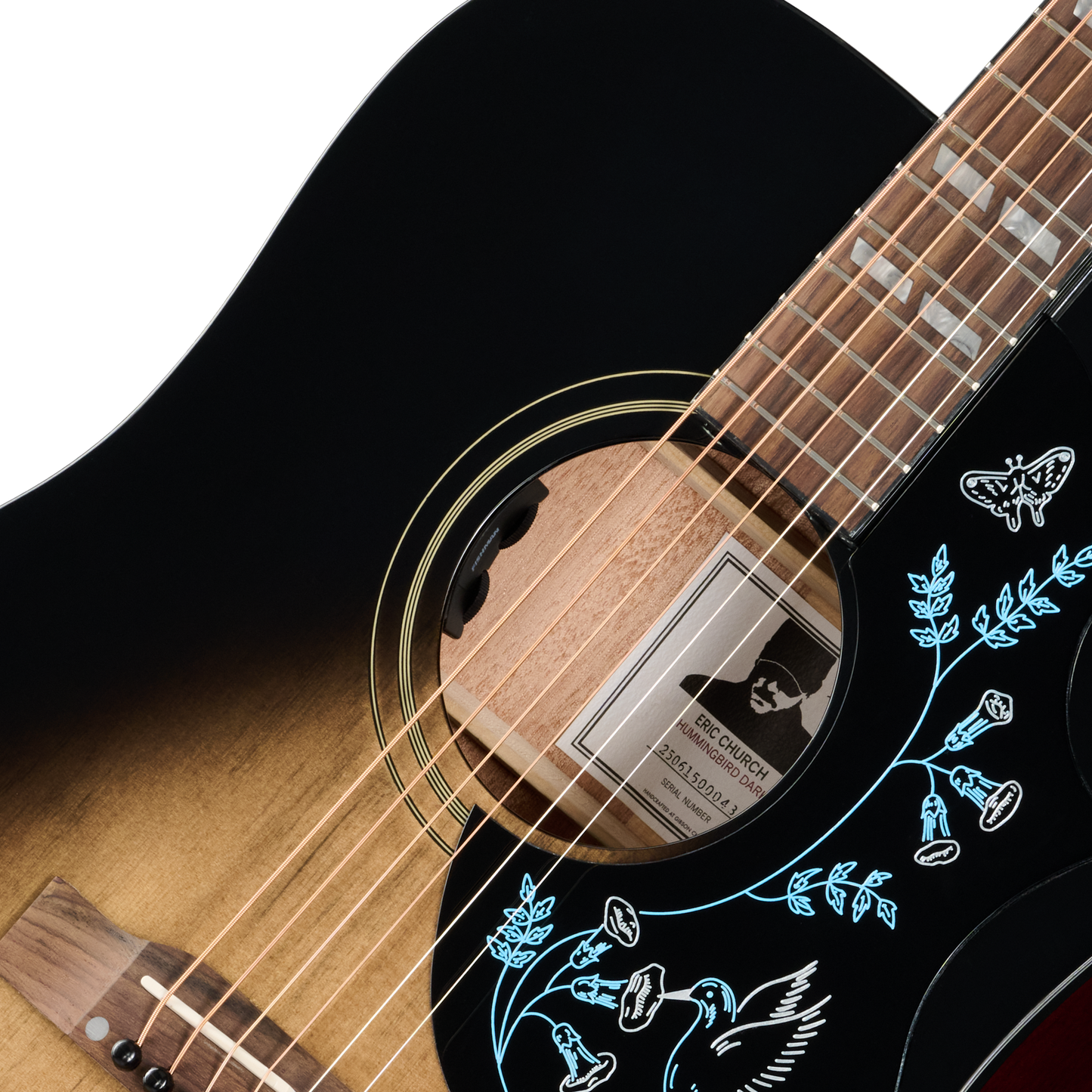 Epiphone Eric Church Hummingbird Dark, Cobra Burst Acoustic Guitar Epiphone