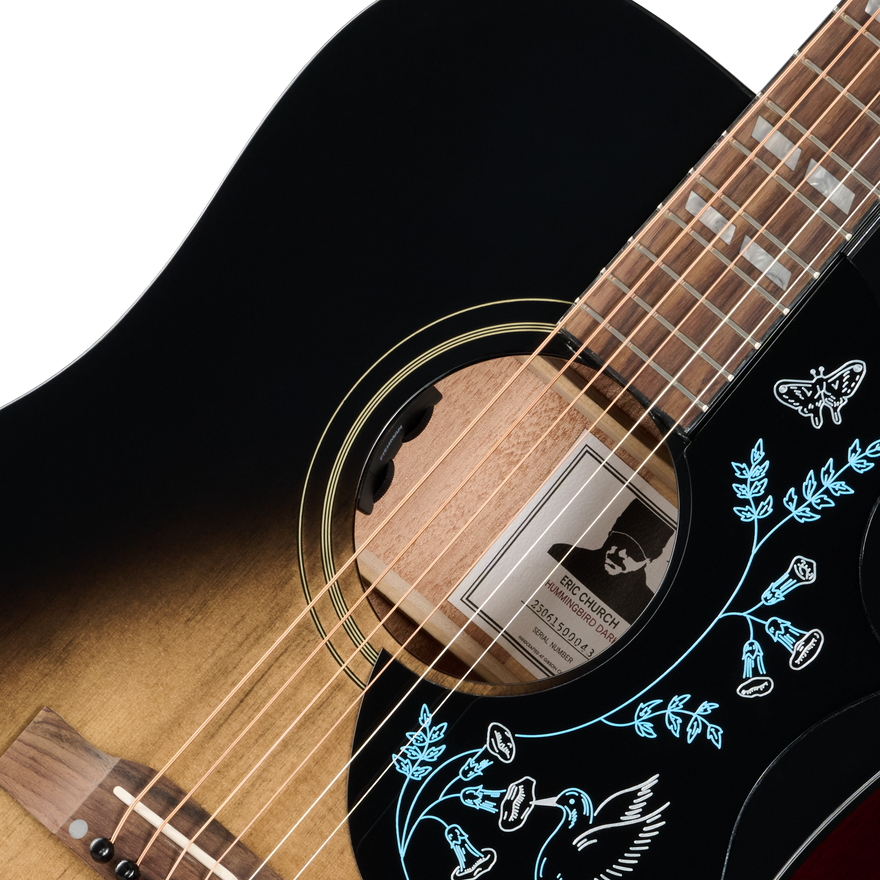 Epiphone Eric Church Hummingbird Dark, Cobra Burst Acoustic Guitar Epiphone