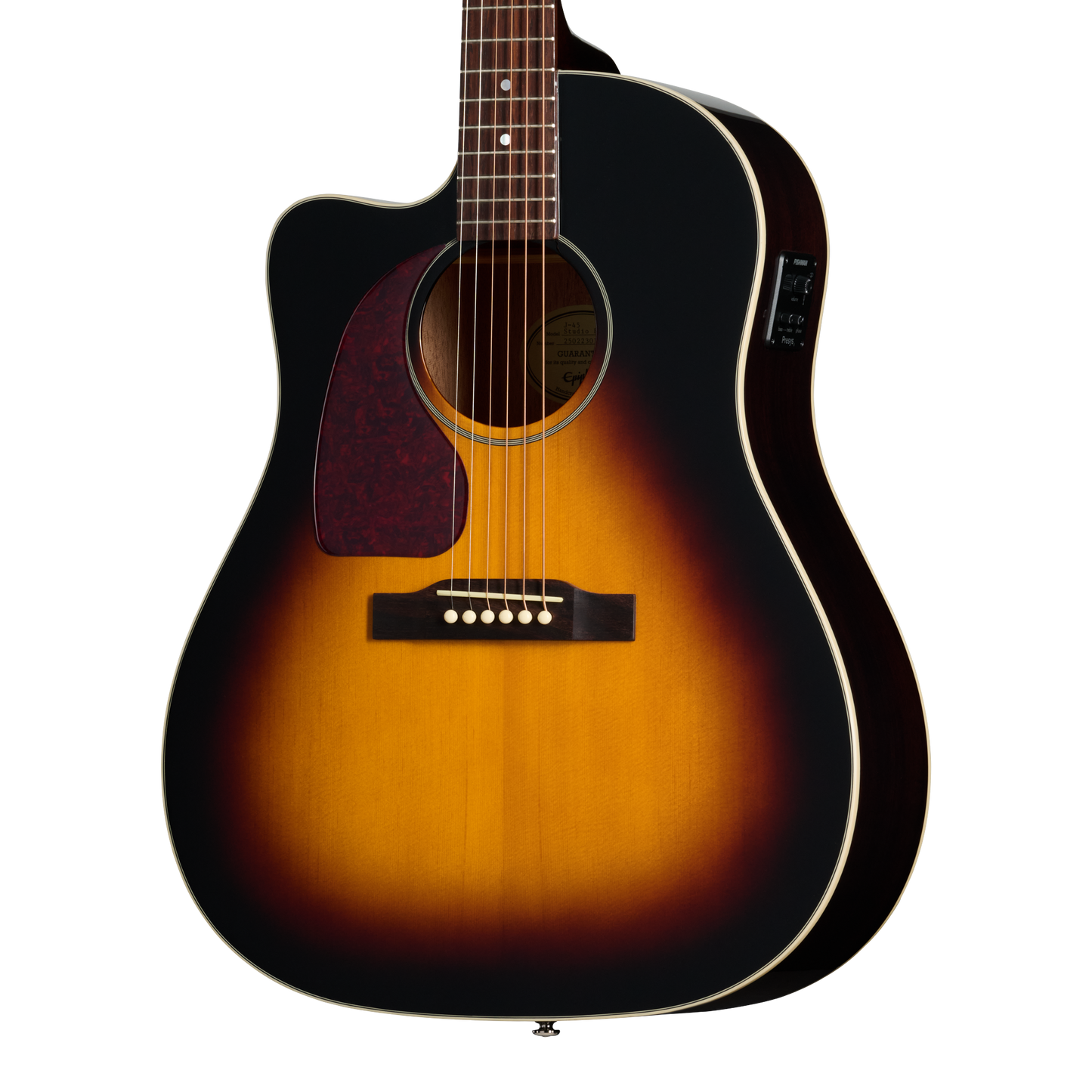 Epiphone J-45 Studio EC, Left-Handed, Vintage Sunburst Acoustic Guitar Epiphone