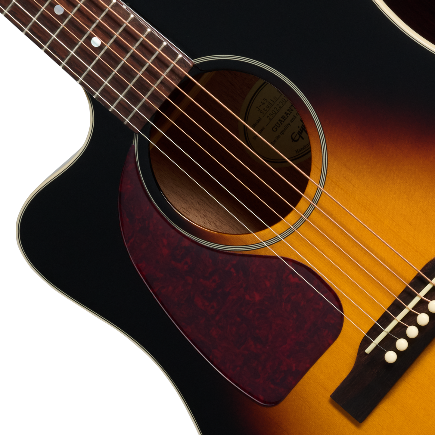 Epiphone J-45 Studio EC, Left-Handed, Vintage Sunburst Acoustic Guitar Epiphone