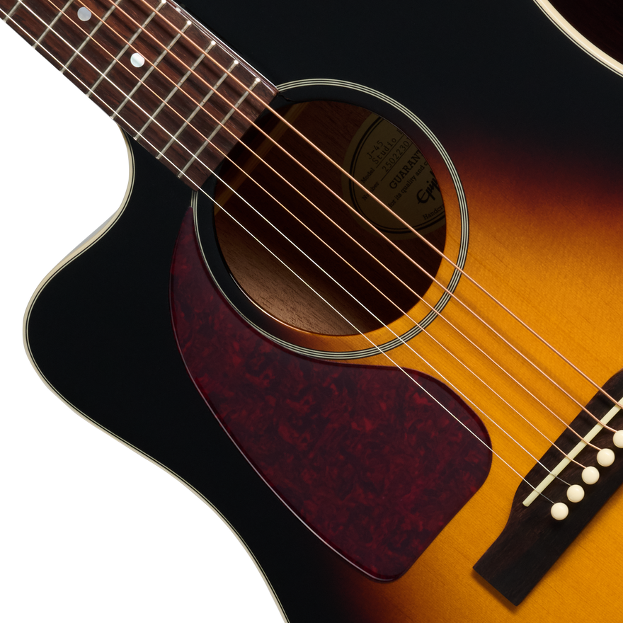 Epiphone J-45 Studio EC, Left-Handed, Vintage Sunburst Acoustic Guitar Epiphone
