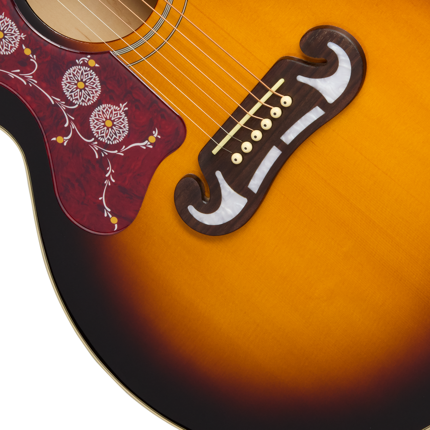 Epiphone J-200 Studio EC, Left-Handed, Vintage Sunburst Acoustic Guitar Epiphone